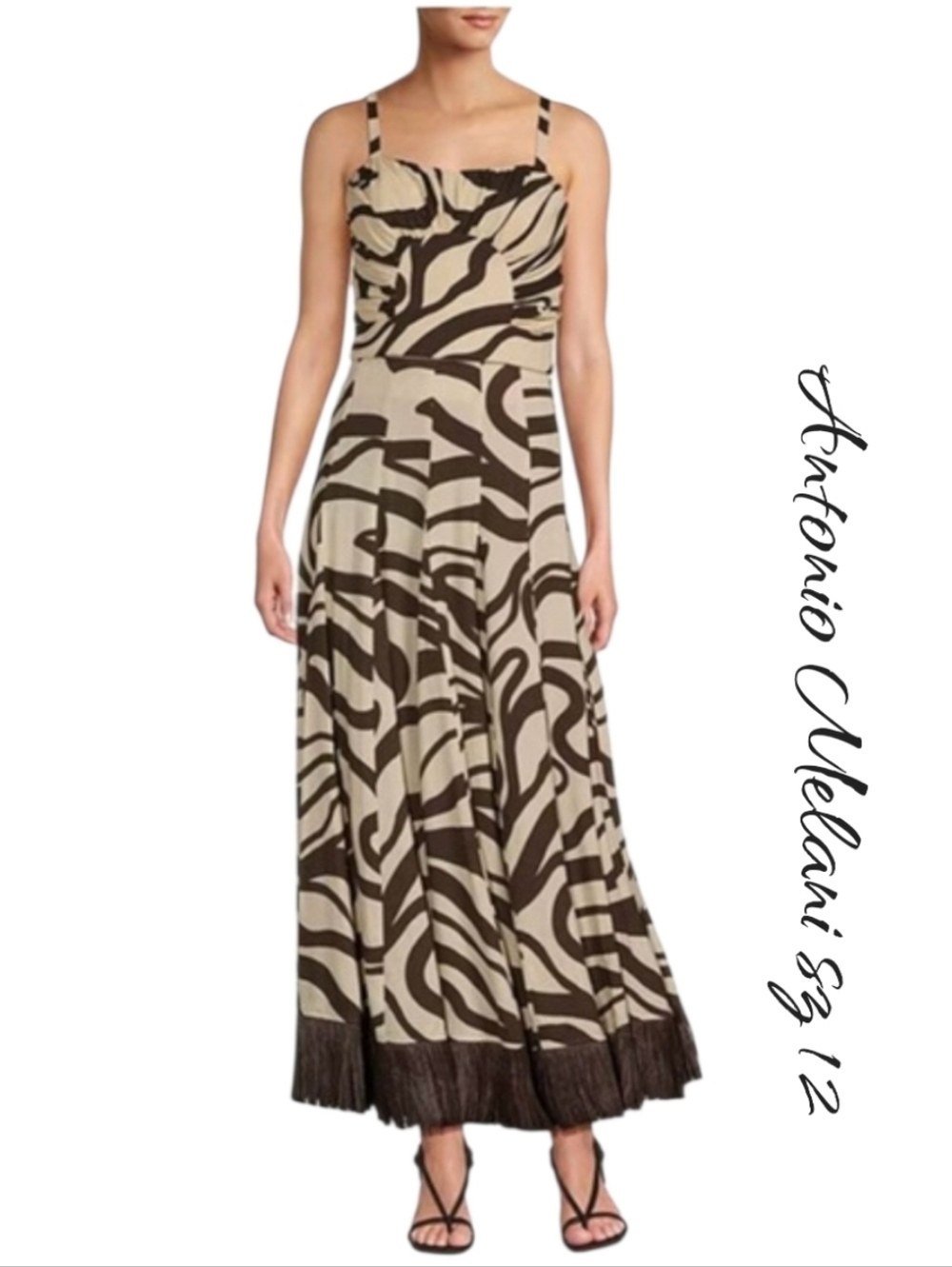 NWT Antonio Melani Somers Swirl Print Linen Two Piece Skirt Set 12
